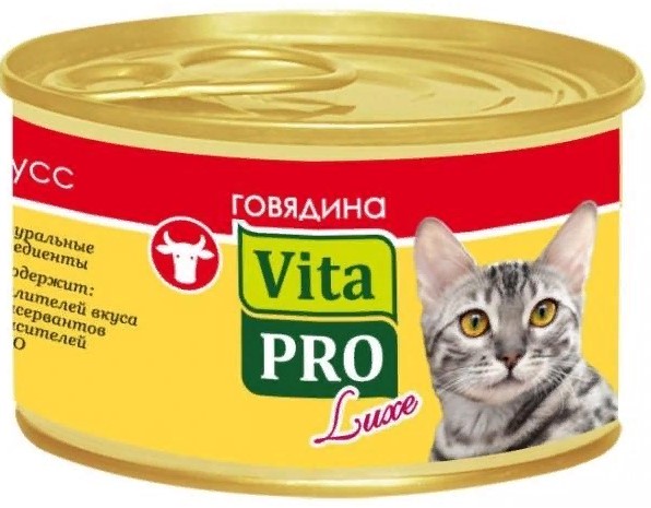 VITAPRO LUXE д/кошек Говядина 85 г мусс