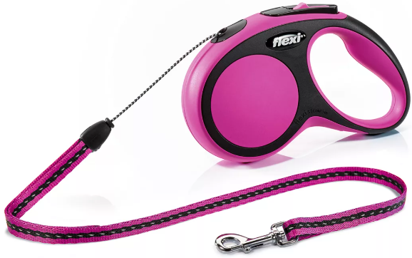 Рулетка FLEXI New Comfort S (до 12кг) трос 5м, розовая