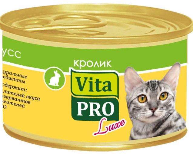VITAPRO LUXE д/кошек Кролик 85 г мусс