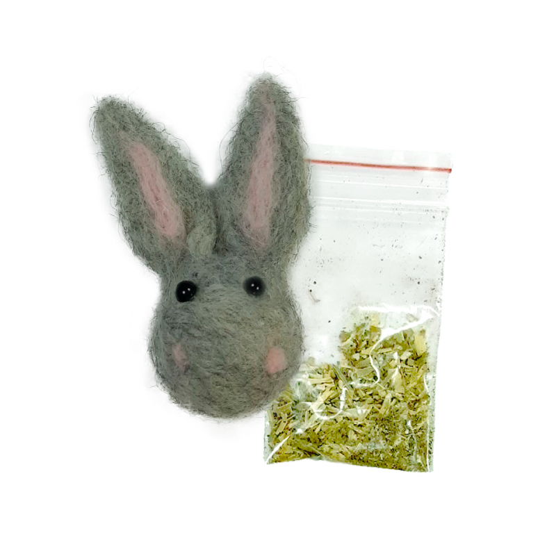 ECOPET Игрушка для кошек Заяц с кошачьей мятой фетр 7 см 