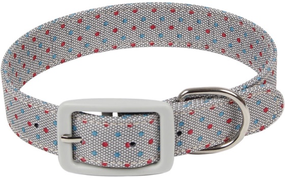 Ошейник для собак "Горошинки" 16мм, 26-35см, серый