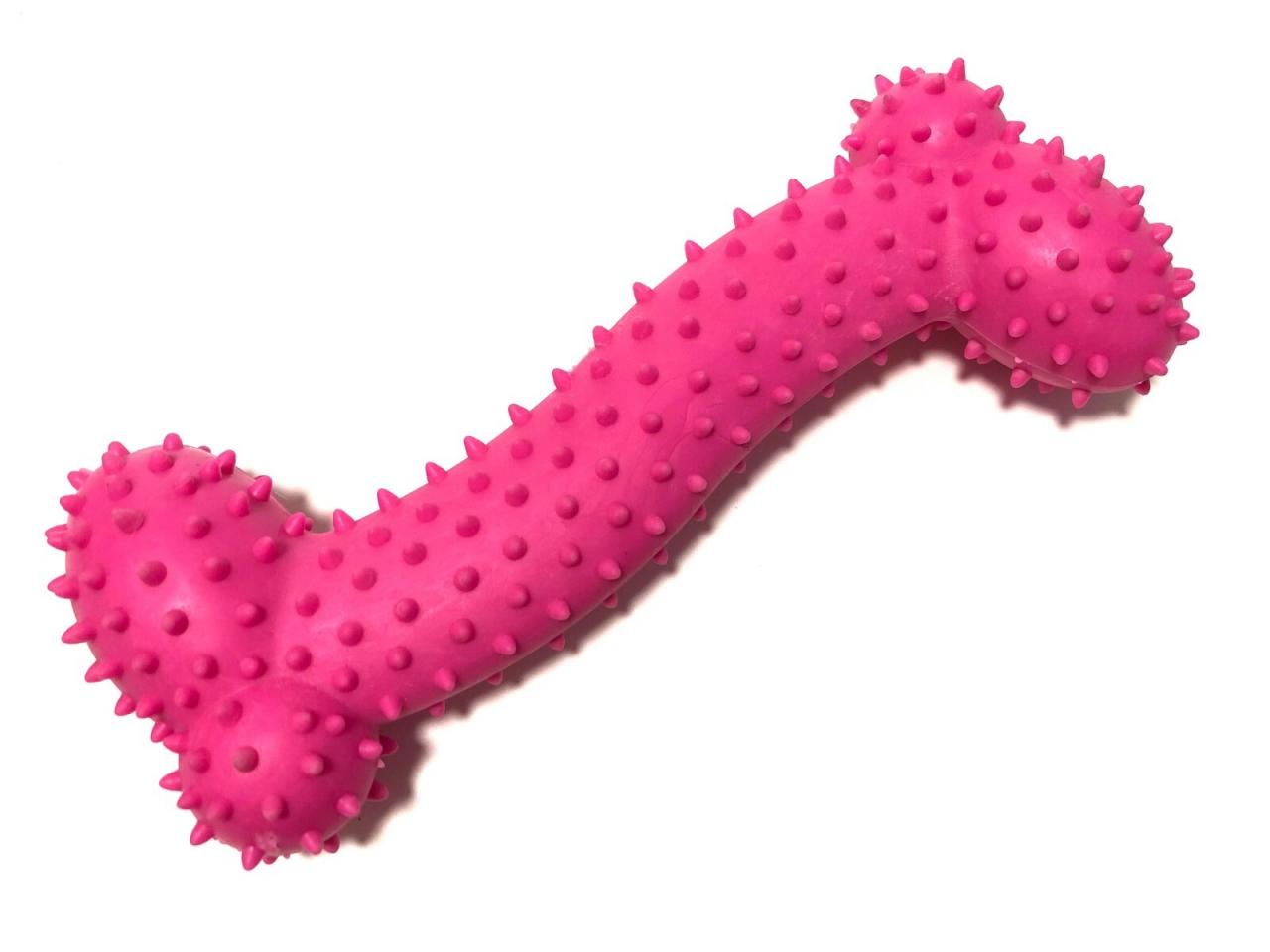 Игрушка для собак из цельнолитой резины "Кость шипованная", 155мм