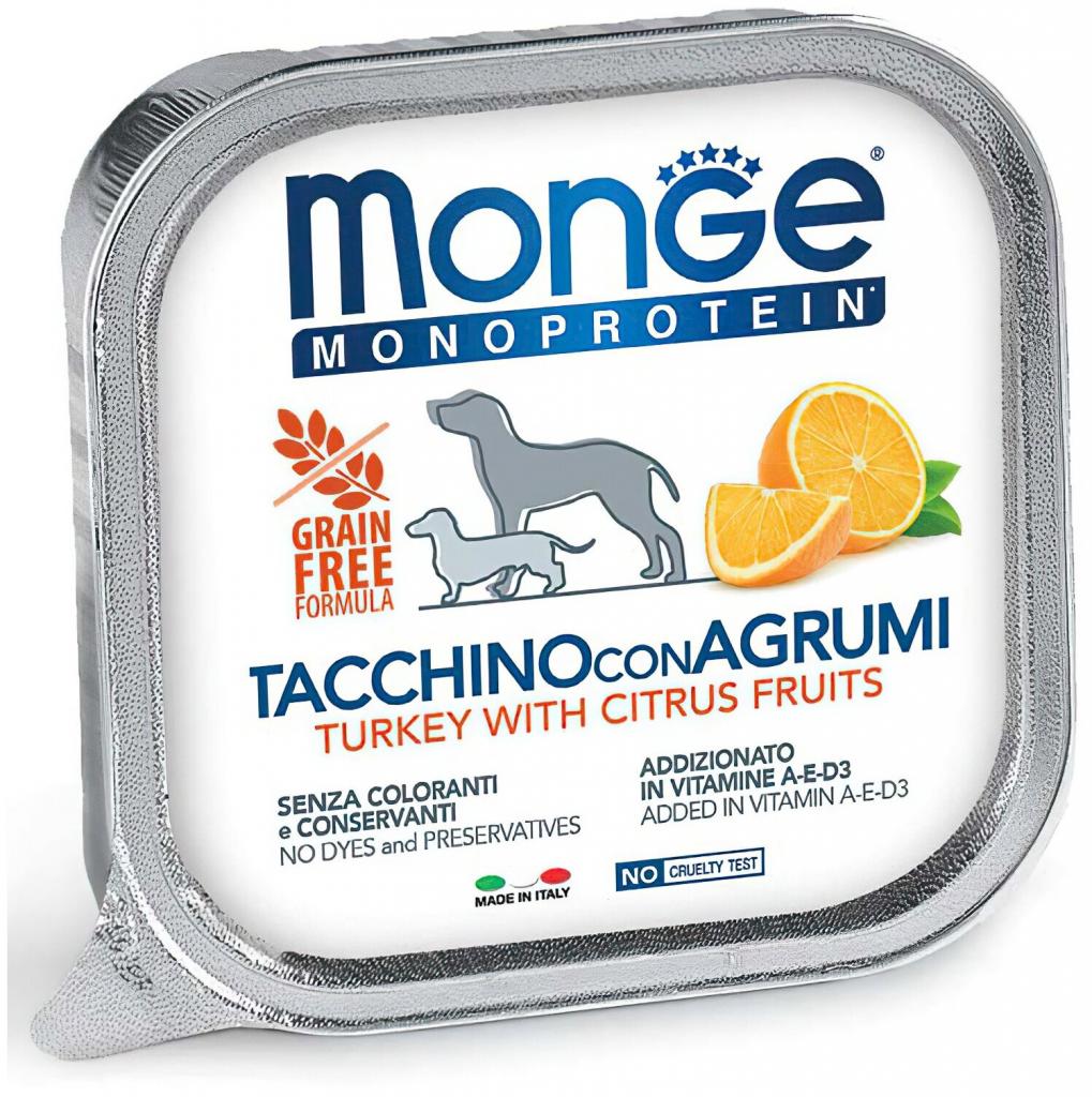 Monge Dog Monoproteico Fruits конс д/с паштет индейка/рис/цитрусовые 150г