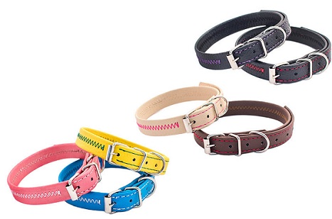 Ошейник для собак «ЧИП» прошитый зиг-заг 25мм, обхват 39-51см (экокожа)