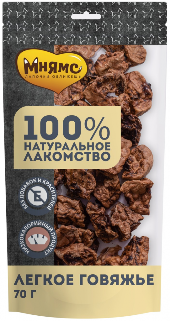 Мнямс лакомство для собак Легкое говяжье 70г