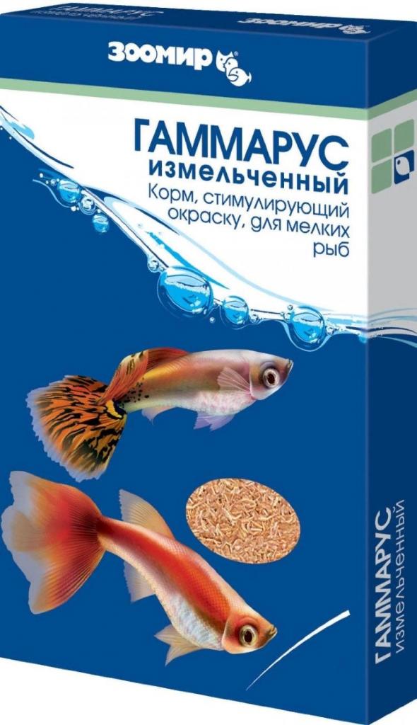 ЗООМИР "Гаммарус измельченный" природн. корм для мелк. рыб, стимулир. окрас 15г