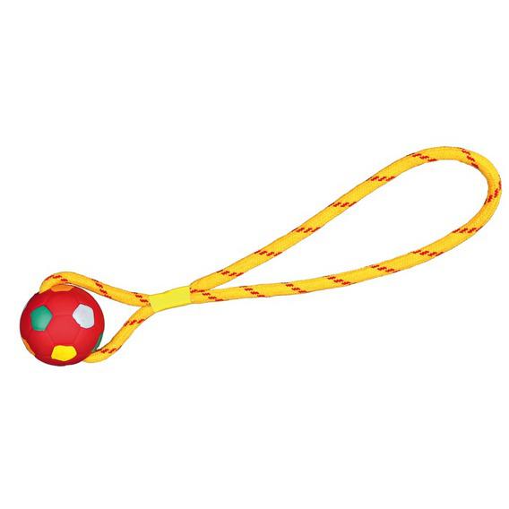 Игрушка д/собак МЯЧ НА ВЕРЕВКЕ 6,5см резина