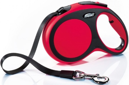 Рулетка FLEXI New Comfort XS (до 12кг) лента 3м, красная