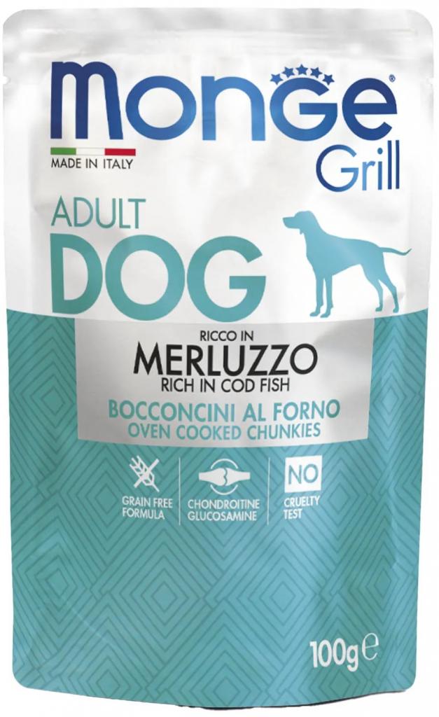 Monge Dog Grill пауч для собак с треской 100г