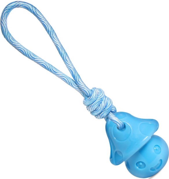 Игрушка для собак из термопласт. резины "Гриб с верёвкой", 90/290мм