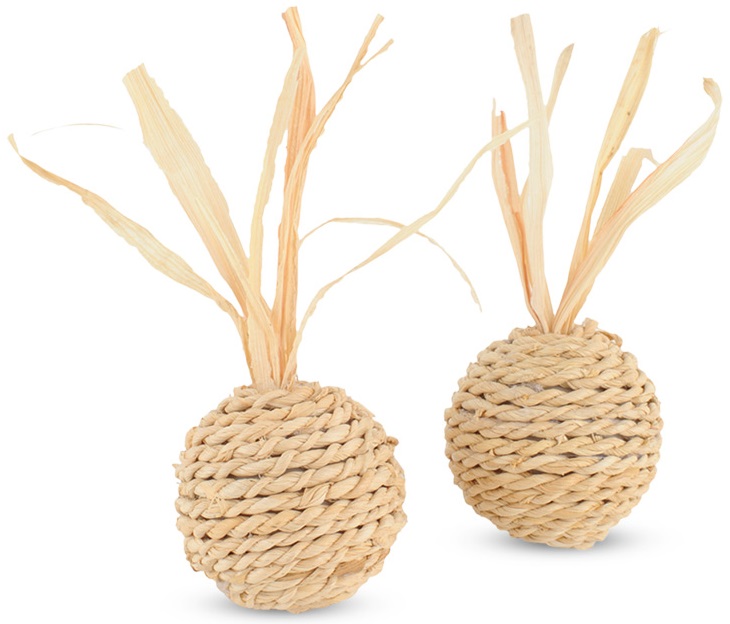 Игрушка NATURAL для кошек из кукурузных листьев "Мяч", d40/90мм (2шт)