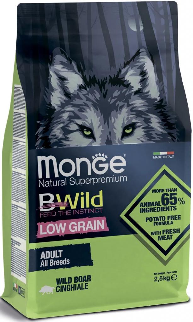Monge Dog BWild LOW GRAIN низкозерновой корм из мяса дикого кабана для собак всех пород