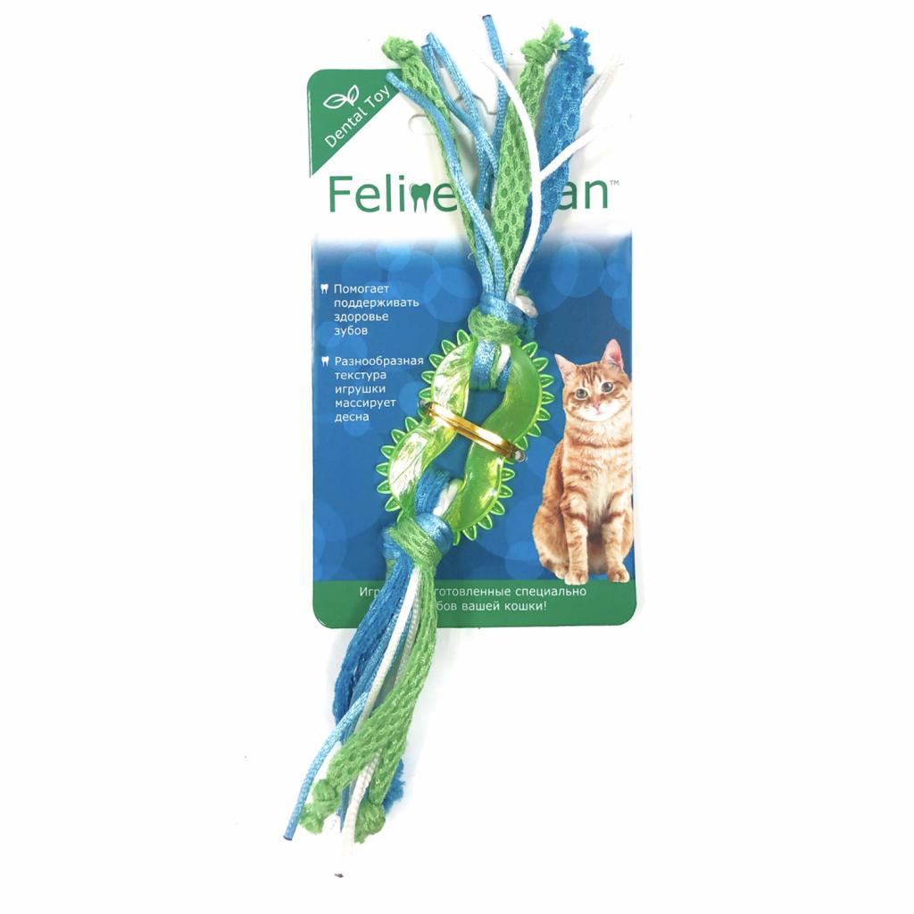 Feline Clean игрушка для кошек Dental Колечко прорезыватель с лентами