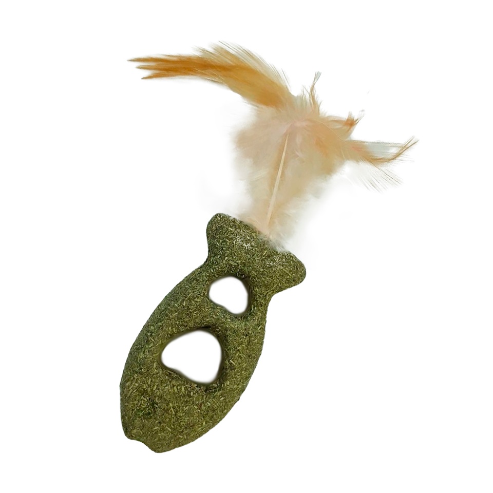 ECOPET Игрушка для кошек Рыба с пером из кошачьей мяты 