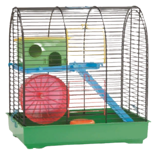 Beeztees 266409 Grim 2 Клетка д/грызунов (комплект), черно-зеленая 37*25*39см