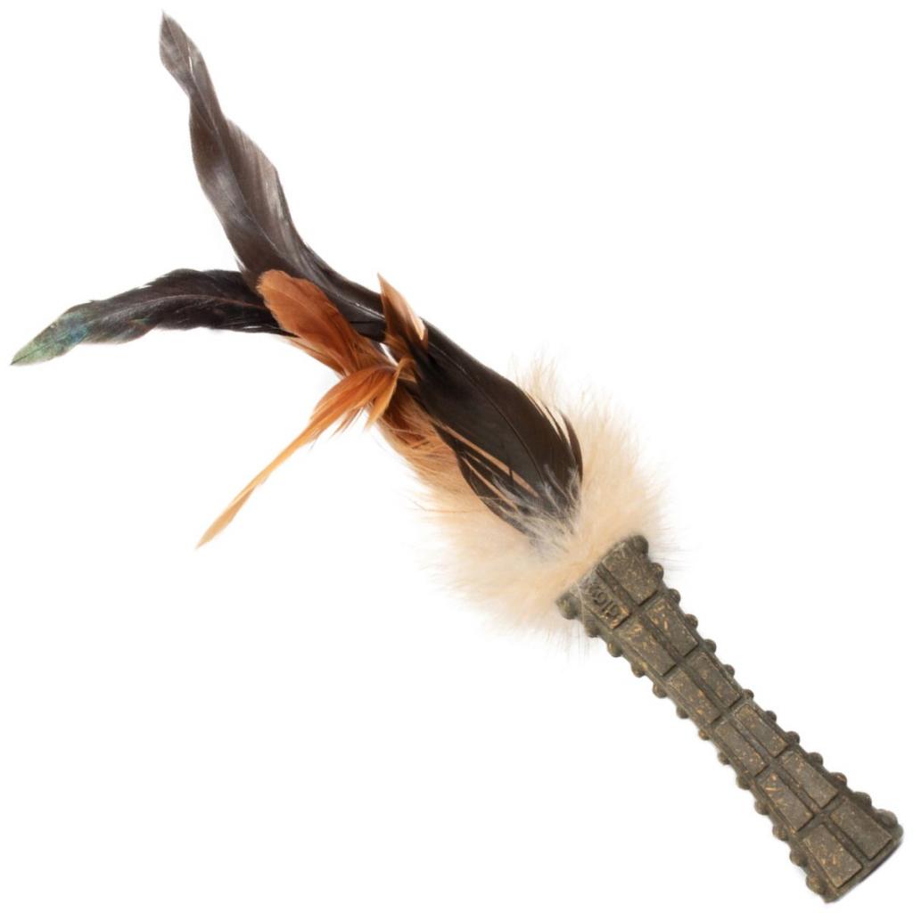 GiGwi Игрушка для кошек Спрессованная кошачья мята с перьями 8см