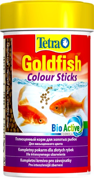 TetraGoldfish Colour Sticks корм в палочках для улучшения окраса золотых рыбок 250мл