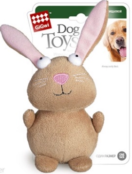 ГиГви 75053 Игрушка для собак Кролик с пищалкой 16см