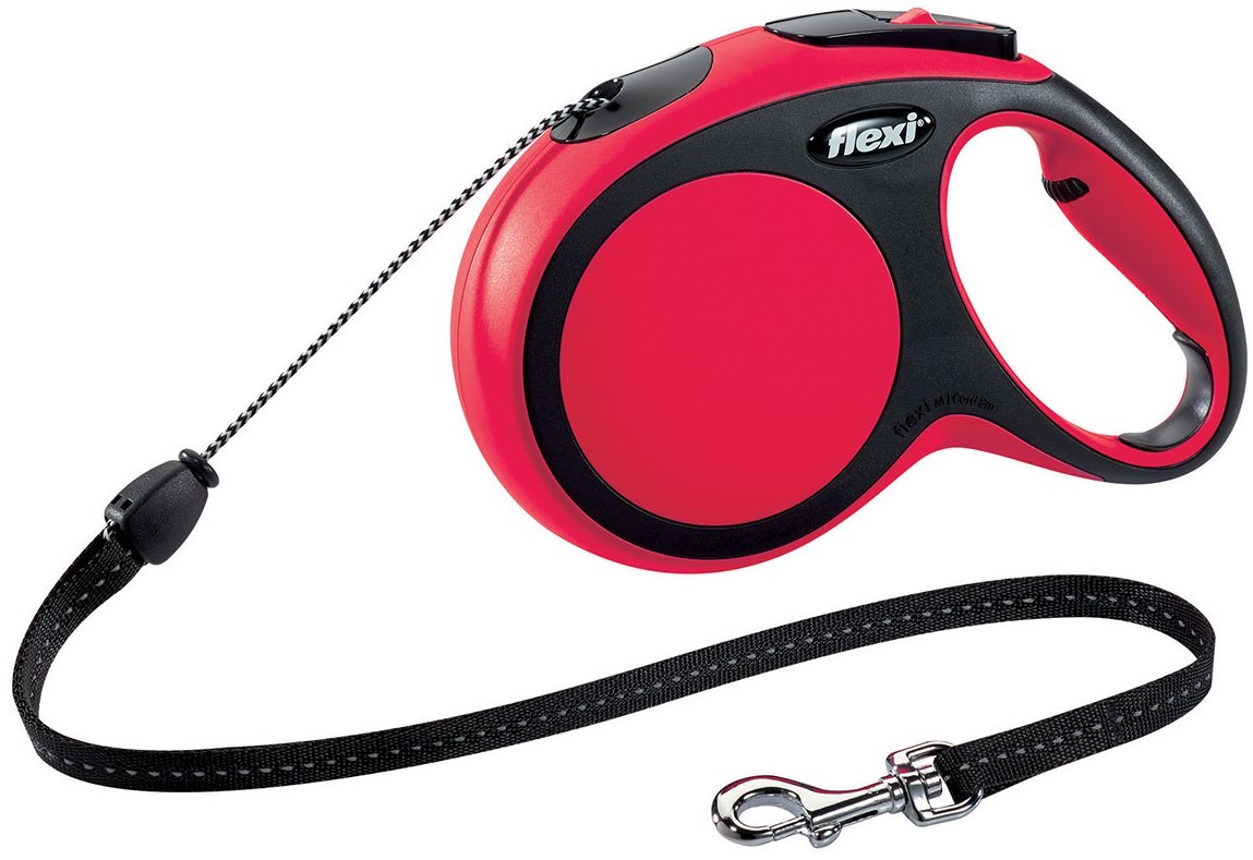 Рулетка FLEXI New Comfort M (до 20кг) трос 5м, розовая