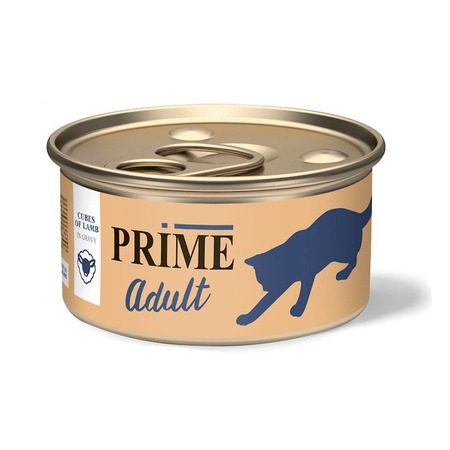 PRIME ж/б 75г Ягненок кусочки в соусе д/кошек 