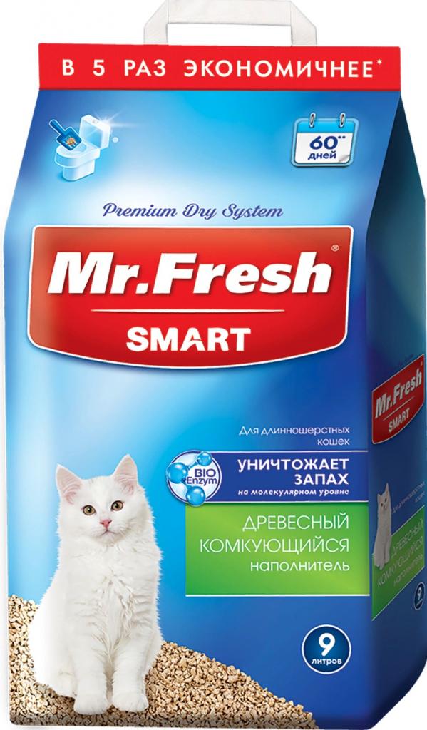 Наполнитель Mr.Fresh Smart для длинношерстных кошек 9л*4,4кг
