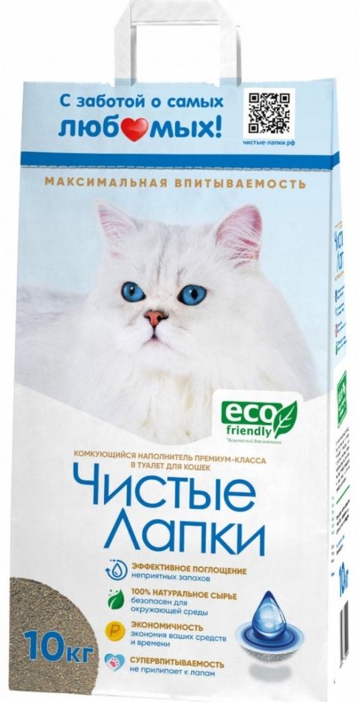 Наполнитель Чистые Лапки комкующийся Индийский бентонит 10кг
