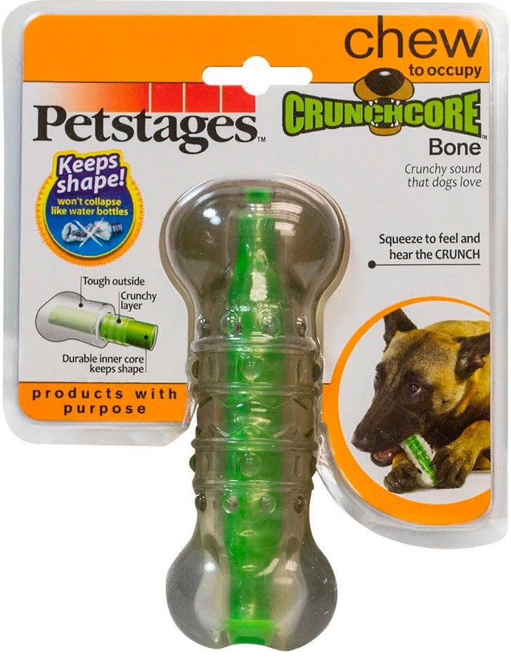 Petstages Игрушка для собак Хрустящая косточка резиновая 12см