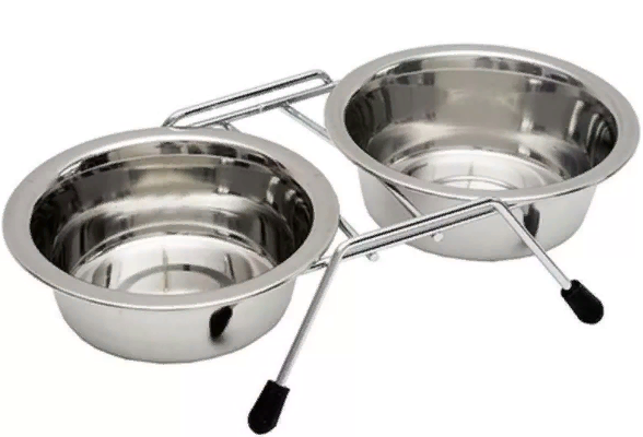 Подставка с мисками 1,50л. из нержавеющей стали
