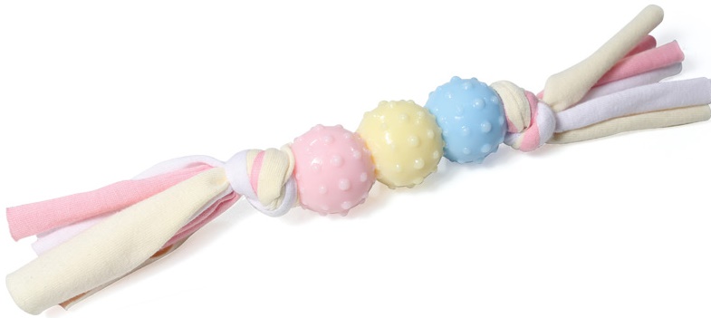 Игрушка PUPPY для щенков из термопласт. резины "Три мячика с лентами", 70/220мм