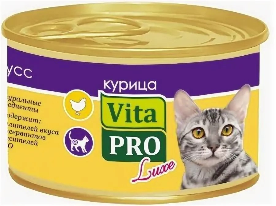 VITAPRO LUXE  д/стерил. кошек с курицей 85 г мусс