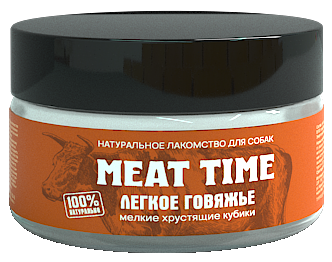 MEAT TIME Легкое говяжье Хрустящие кубики мелкие  30г (200мл) 