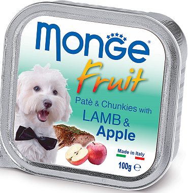 Monge Dog Fruit Ламистер для собак ягненок с яблоком 100г