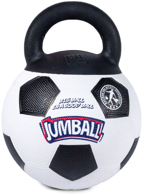 GiGwi Игрушка для собак Мяч футбольный c ручкой белый 26см