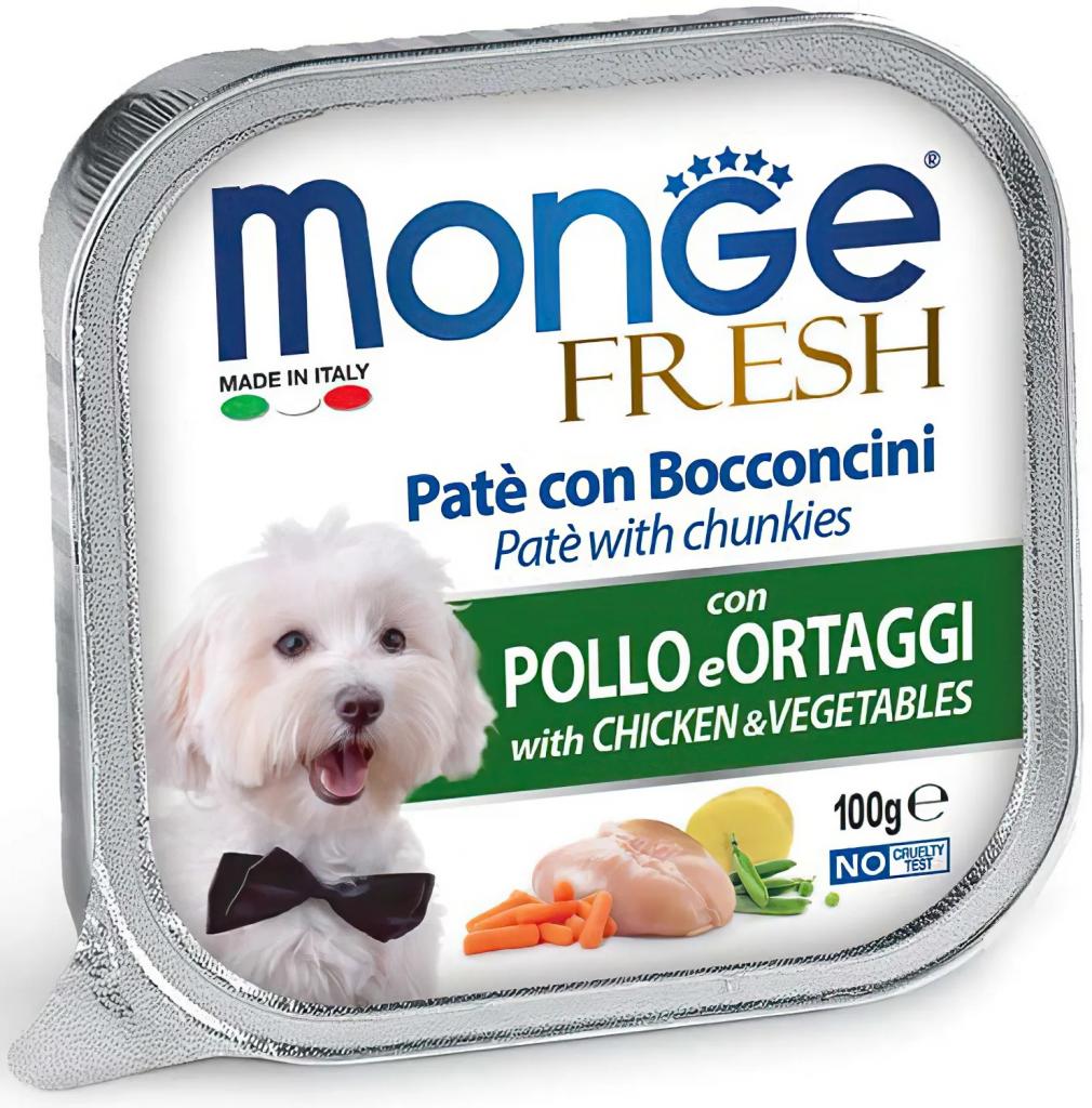 Monge Dog Fresh ламистер для собак курица c овощами 100г