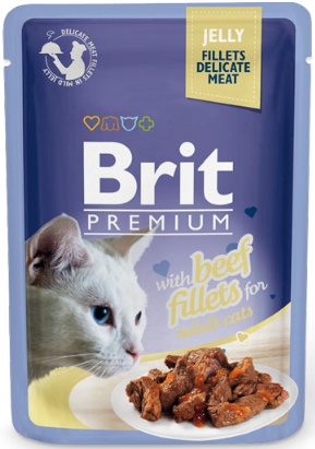 Brit Premium пауч д/к JELLY кусочки из филе говядины в желе 85г