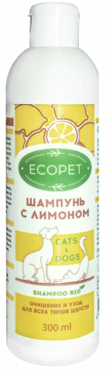 ECOPET Шампунь с лимоном для кошек и собак  фл 300 мл