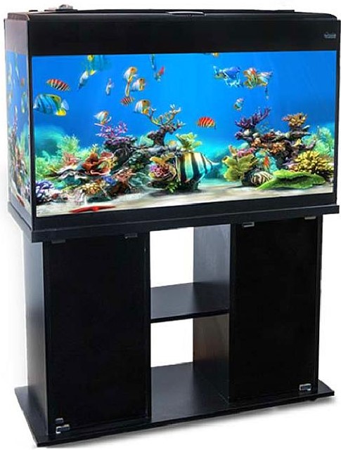 Аквариум прямоугольник 300л с крышкой с тумбой