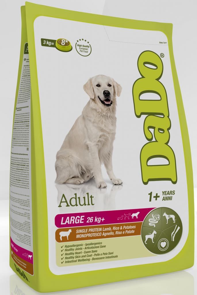Dado dog корм гипоаллергенный для крупных собак ягненок/рис/картофель