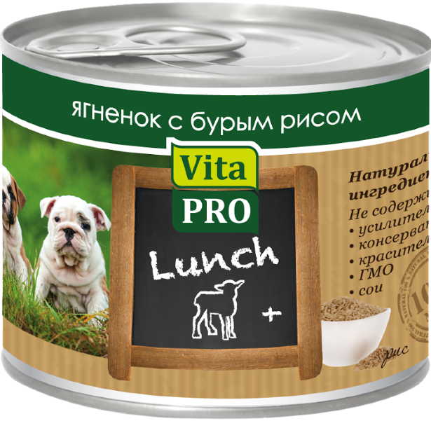 Vita PRO LANCH конс. д/щенков ягн/бурый рис 200г