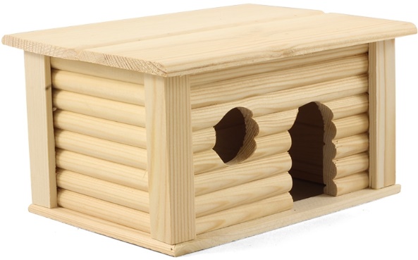 Домик с плоской крышей для мелких животных деревянный, 210*140*115мм