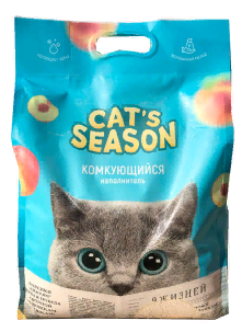 Наполнитель Cats Season комкующийся с ароматом персика 5кг