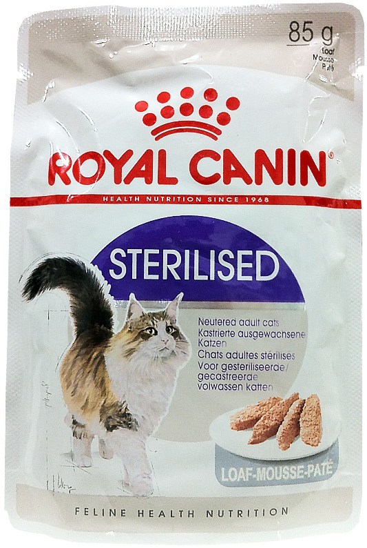 Роял канин влажный для стерилизованных кошек купить. Роял Канин для стерилизованных кошек влажный корм. Роял Канин 85гр. Royal Canin для стерилизованных кошек жидкий. Корм для кошек Роял Канин паштет.