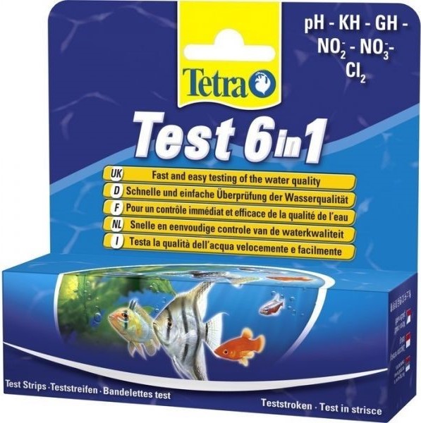 Tetra Тест 6 в 1 GH/kH/NO2/NO3/pH полоски д/пресной воды 1шт