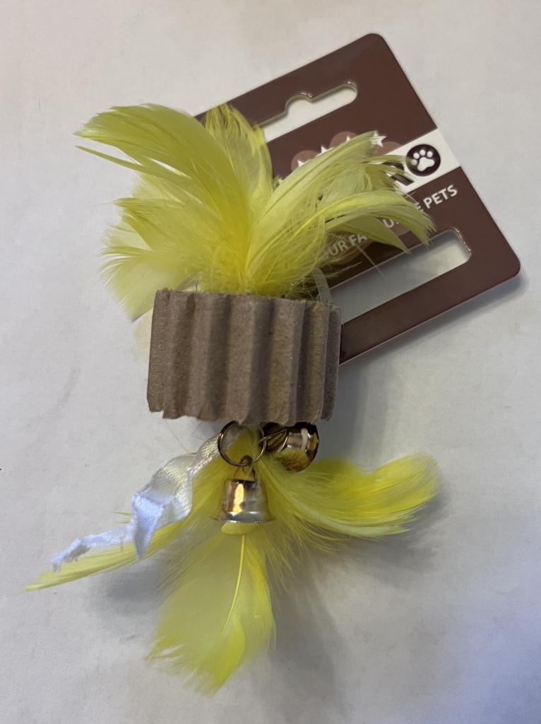 LAZZARO Игрушка д/кошек гофро с перьями и бубенчиками