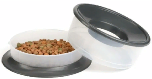 Beeztees 650170 Миска Picnic 2в1 для корма и воды, пластиковая антрацитовая 800мл+1,3л*22*12см