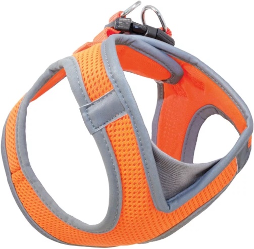 Мягкая шлейка-жилетка оранжевая XS, обхват груди 32-36см