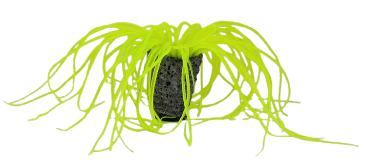 Декор из силикона Коралл желтый мягкий  2,5*2,5*15см. 