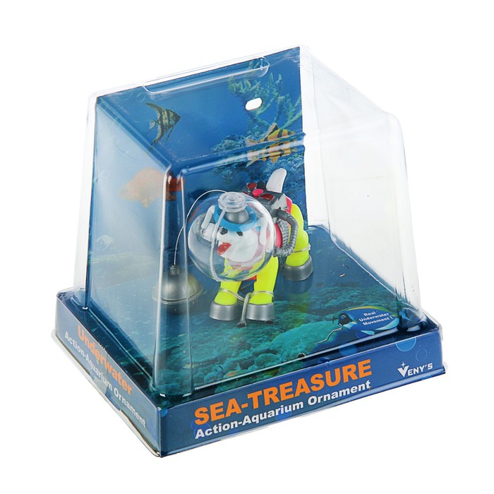 Декор-распылитель движущийся,серия Люкс "Собачка-аквалангист" (0-82)