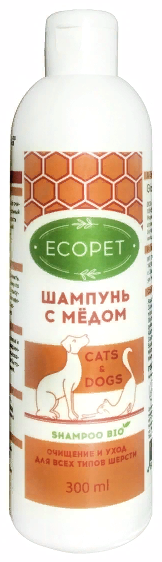 ECOPET Шампунь с медом для кошек и собак  фл 300 мл
