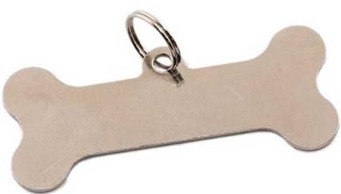 Адресник "Косточка" цвет: никель 55мм 1шт